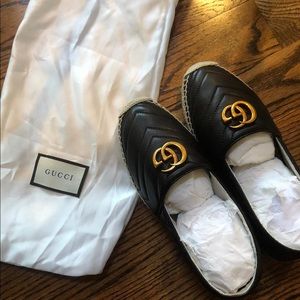 GG shoes leather espadrille with double gg